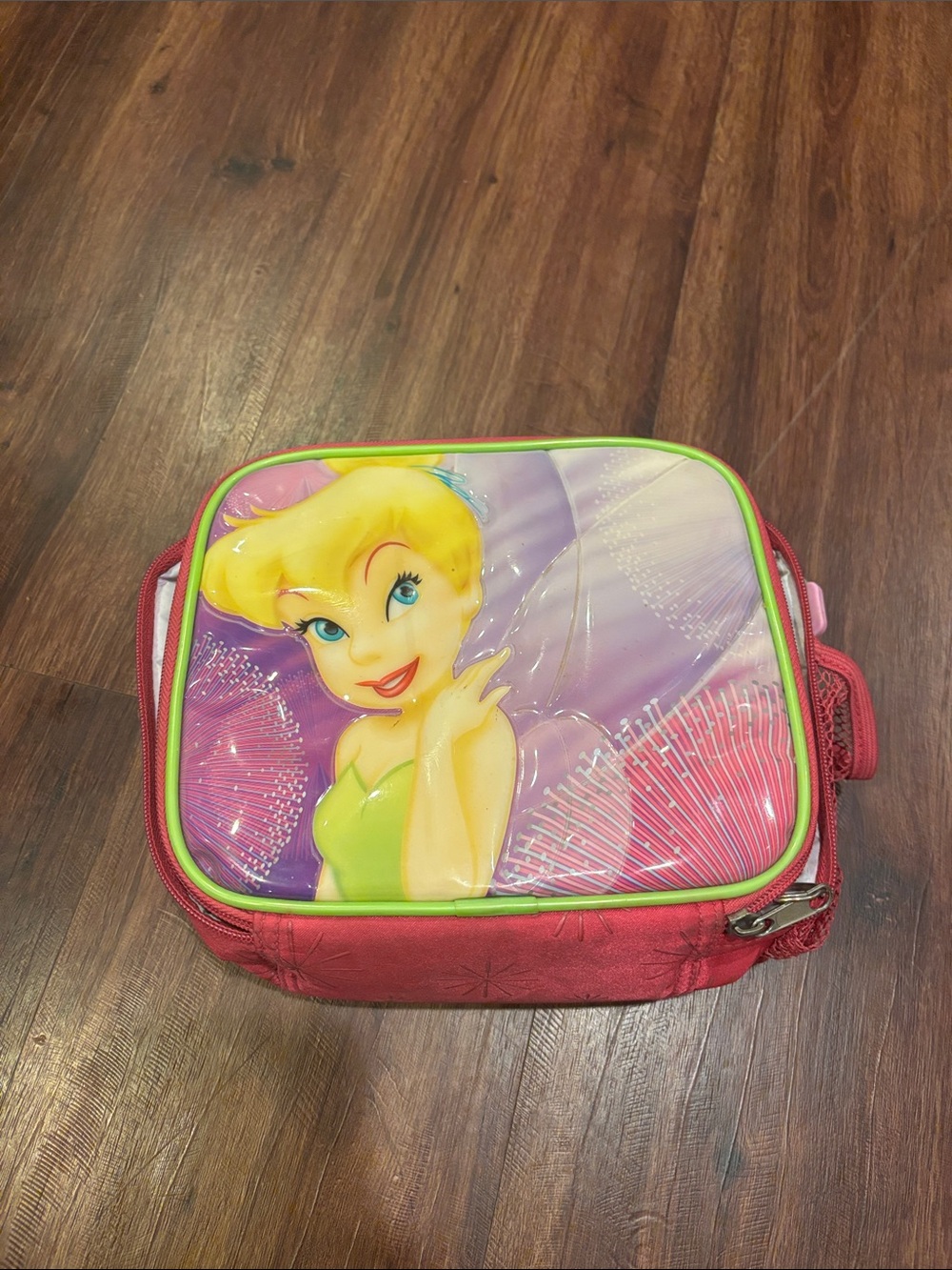 Disney Tinker Bell Pink Lunch Bag with Yellow and Lime Accents